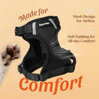 Dooradar Cat Harness and Leash Set, Escape Proof Soft with 3 Adjustable Buckles, Comfortable Vest Easy to Wear Kitten Harness with Reflective Strip, Safe for Outdoor Walking, Black, S - Image 9