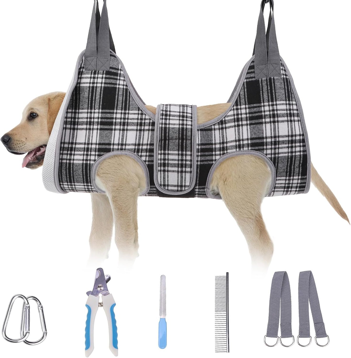 BEAUTYZOO Dog Grooming Hammock for Small Dogs Cat- Dog Sling for Nail Trimming/Clipping- Dog Hanging Harness Holder with Thick Fabric Neck Support & Strap Restraint Claw Care, Beige S - Image 12
