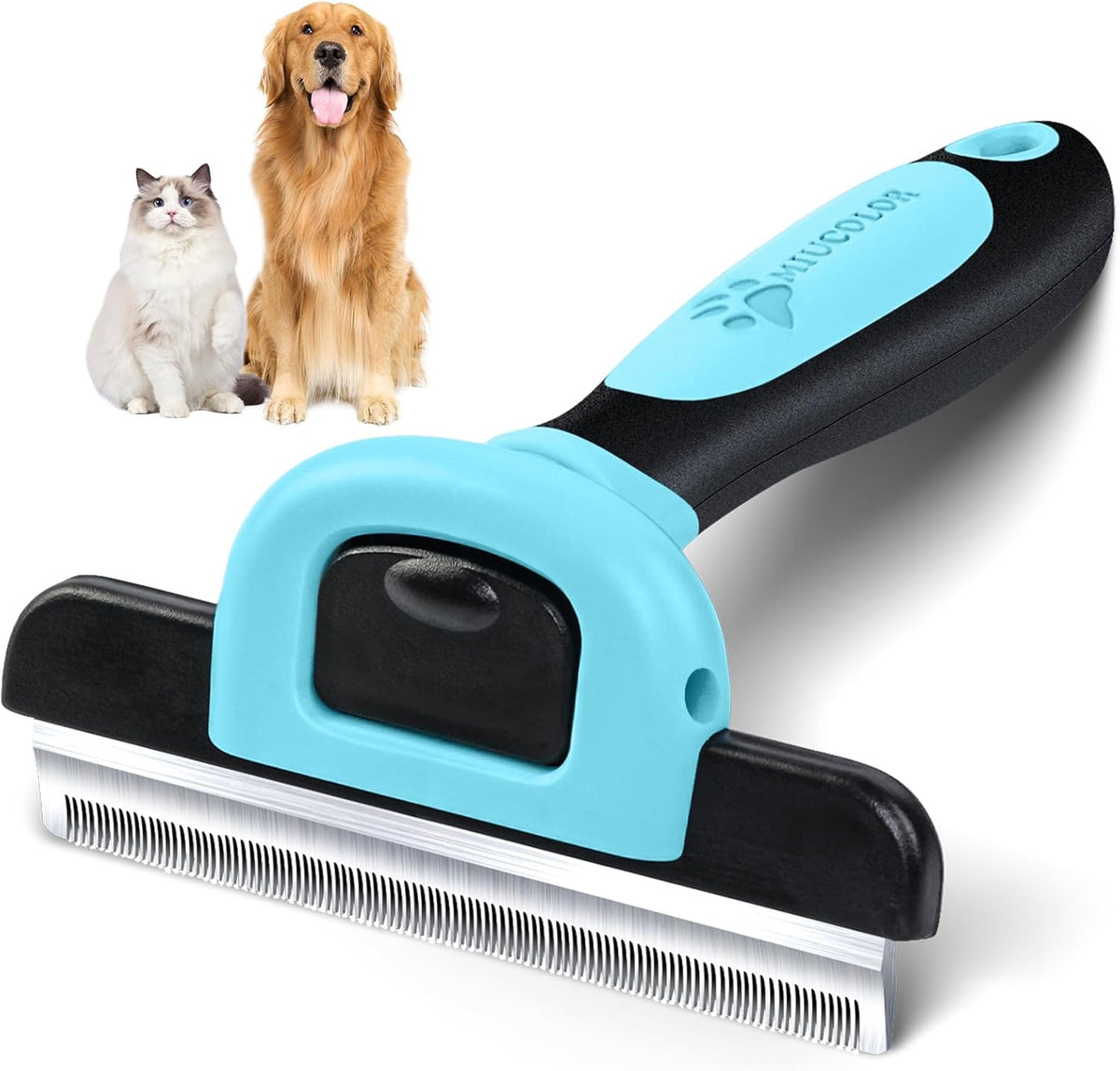 Miu Color pet grooming deshedding tool front view for dogs and cats