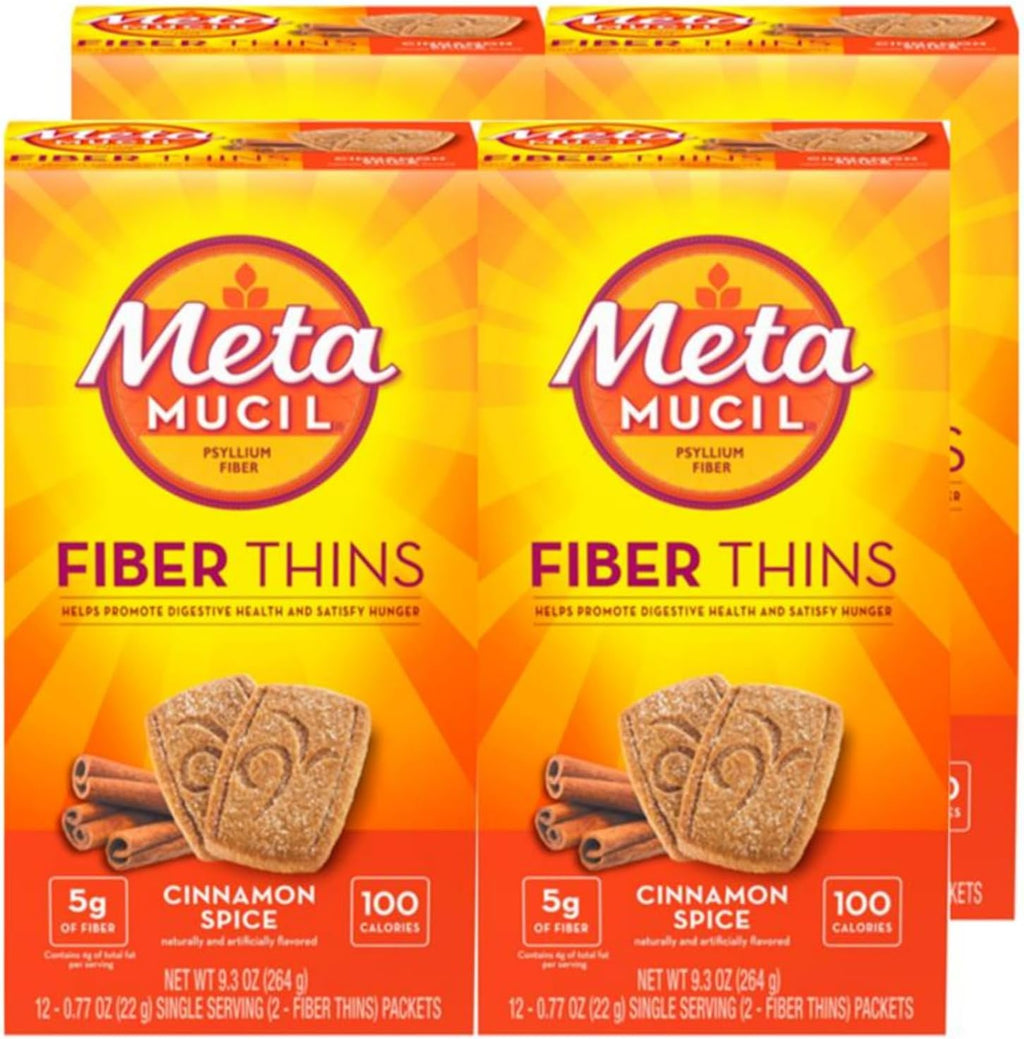 Metamucil, Fiber Thins, Daily Psyllium Husk Fiber Supplement, Supports Digestive Health and Satisfies Hunger, Chocolate Flavor, 48 Total Servings (4 Packs of 12) - Image 11