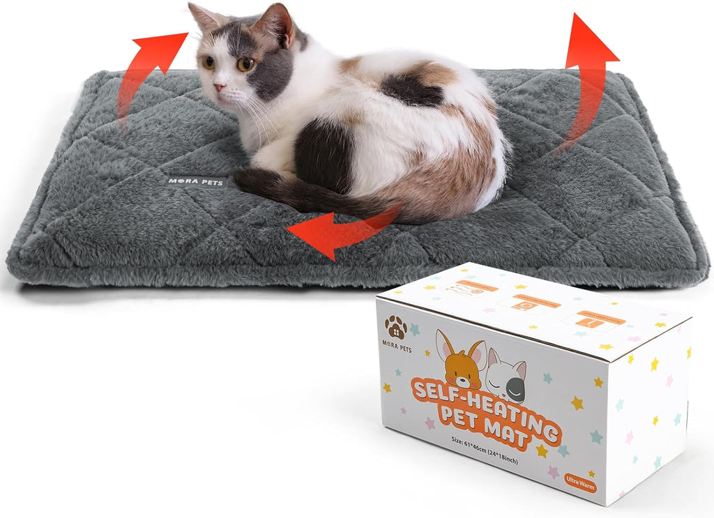 Mora Pets Self Heating Cat Bed Self Warming Cat Pad Thick Thermal Pet Bed Mat 24 x 18 Inches with Removable Cover Machine Washable Ultra Warm Mat for Outdoor Indoor Cats and Small Dogs - Image 9