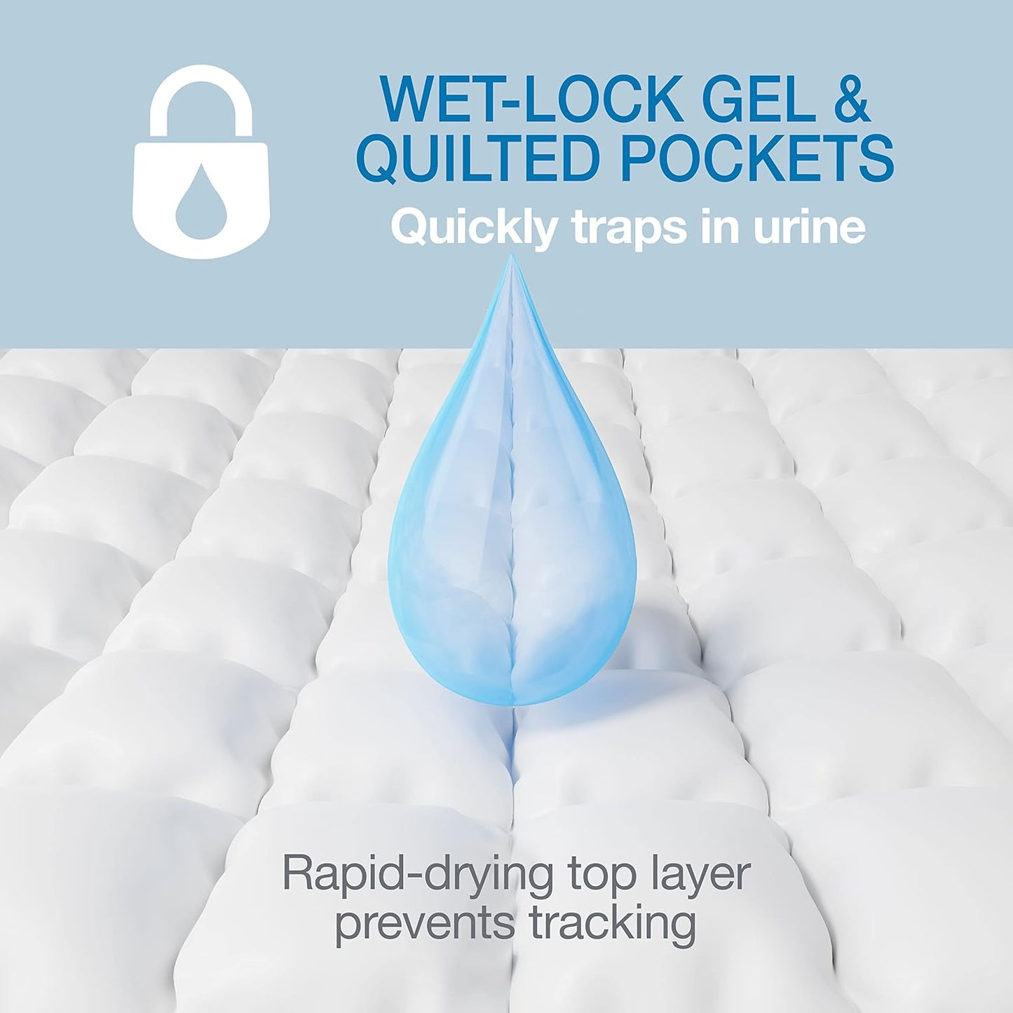 Oversized quilted pockets on premium white puppy training pads