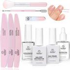 Beetles gel polish nail prep kit front view with bottles and tools