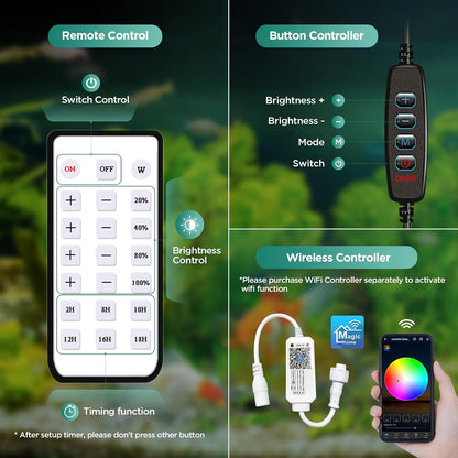 Lumini aquarium light remote control interface