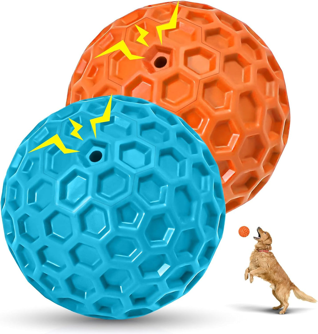 Two pack rubber chew balls for anxiety relief in dogs