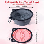 SLSON silicone dog bowl with cute pet ear shapes and cat graphic details