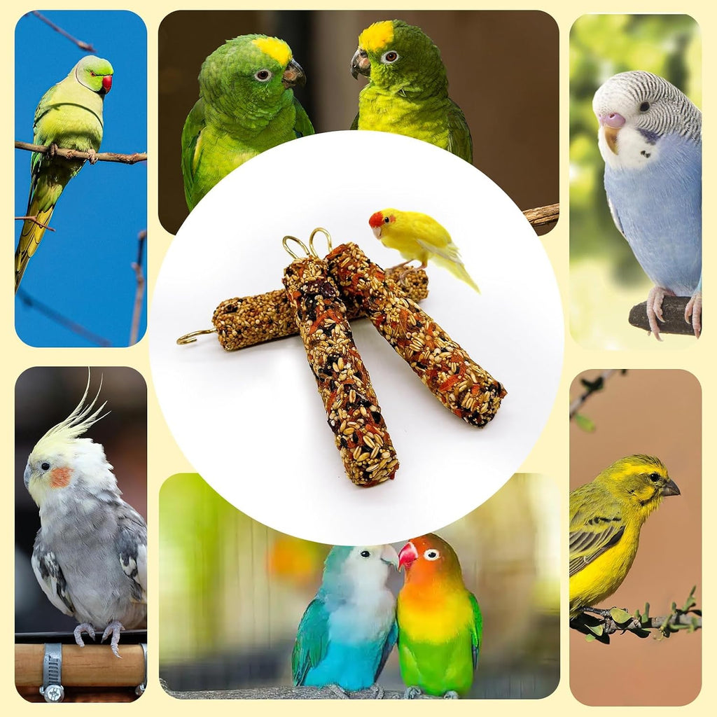 Cockatiel enjoying Acsist natural parakeet treat sticks