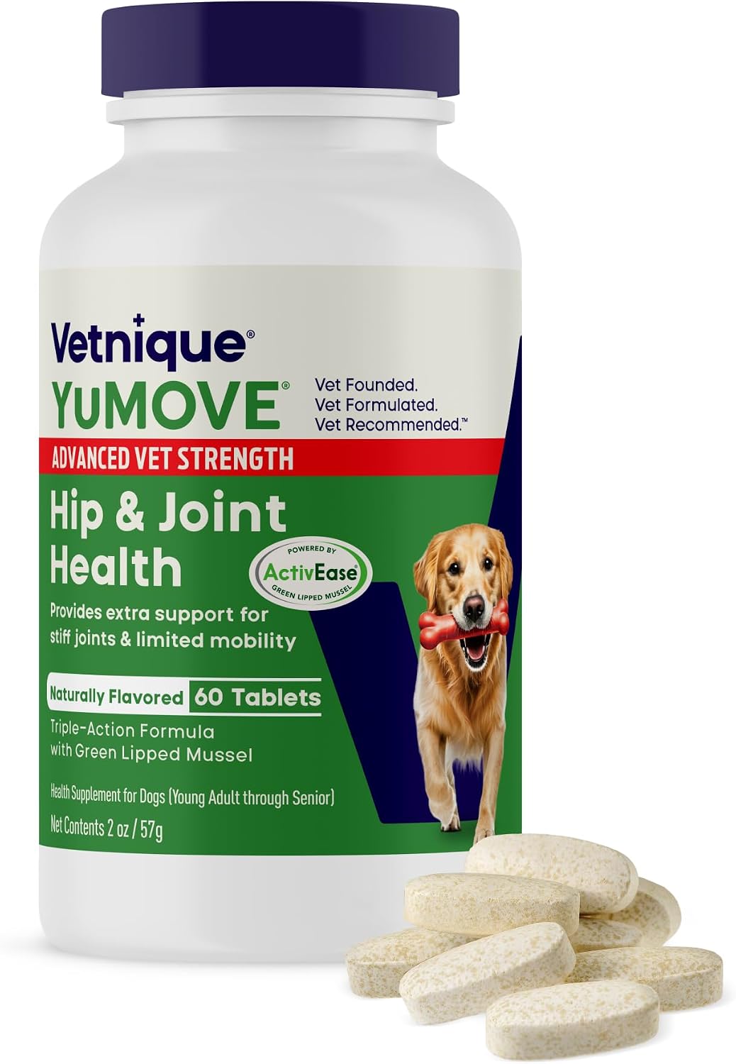 YuMOVE Dog Hip & Joint Supplement, Regular or Advanced Strength - ActivEase Green Lipped Mussel, Glucosamine, Hyaluronic Acid & Omega 3 - Chewable Tablets (300ct Chewable Tablets, Regular Strength) - Image 11