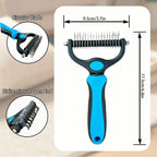 Ergonomic rubberized grip handle of the professional deshedding pet brush