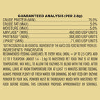 Pan-tenex 10x Digestive Enzymes nutritional information label