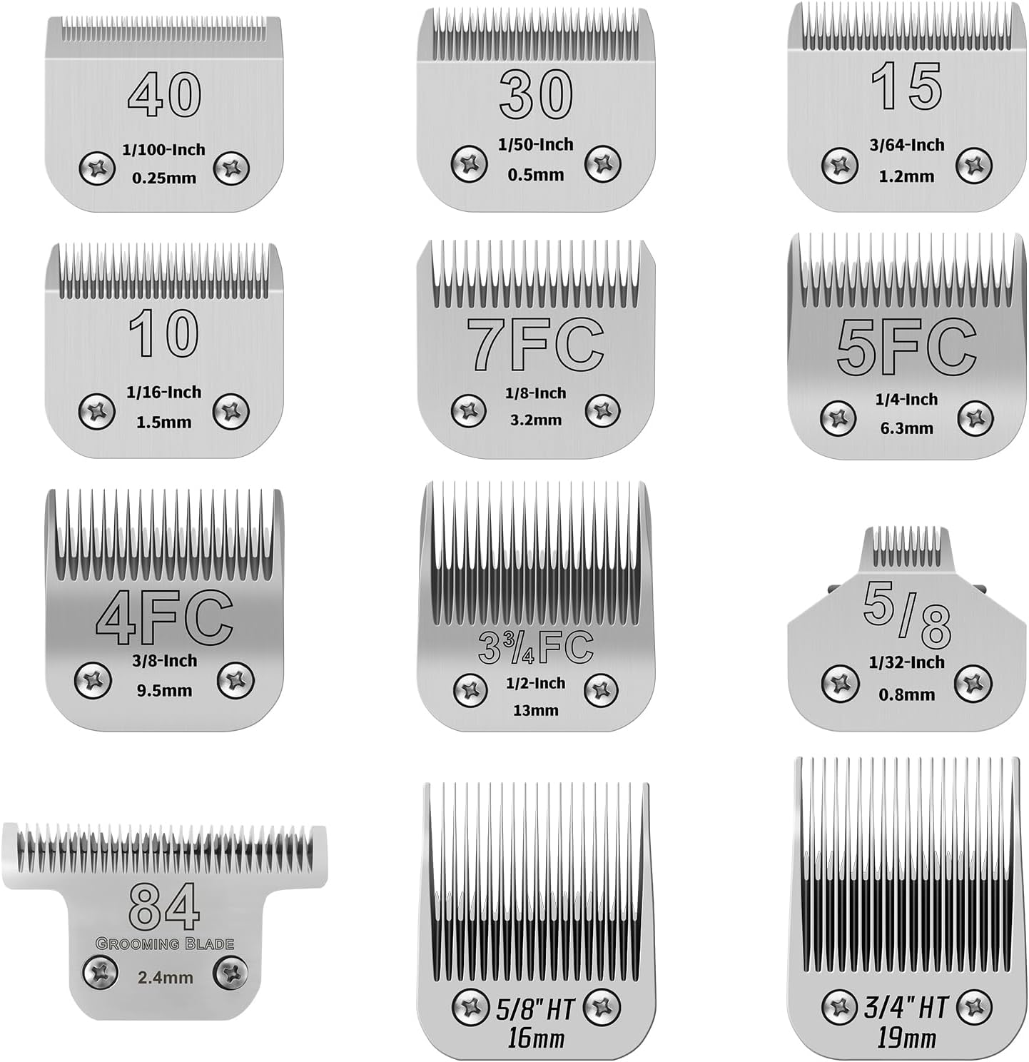 10W Wide Pet Dog Grooming Detachable Blades, 1/16" (1.5mm) | Compatible with Andis, Oster A5, Wahl KM10 Clippers, Fit for larger animals - Image 14