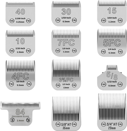 10W Wide Pet Dog Grooming Detachable Blades, 1/16" (1.5mm) | Compatible with Andis, Oster A5, Wahl KM10 Clippers, Fit for larger animals - Image 14