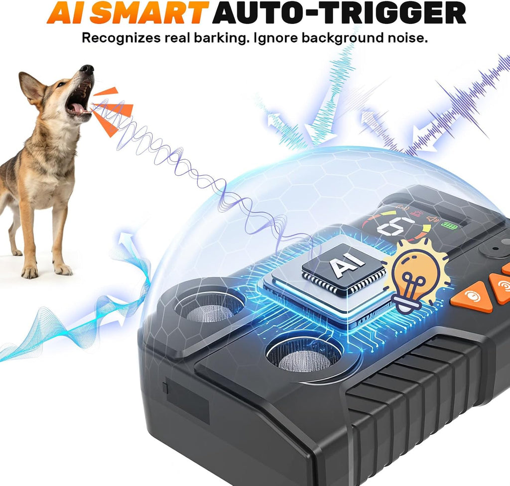 Holercoco dog bark deterrent showing digital display and settings