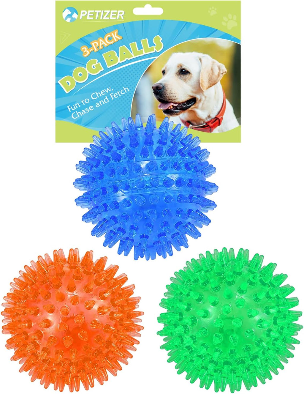 petizer 6 Pack 2.5" Squeaky Dog Toy Balls, Floating Dogs Pool Balls, Spiky Dog Balls, Durable Interactive Fetch Toys for Puppy, Dog Chew Toys for Teething (2.5", Small Dog) - Image 11