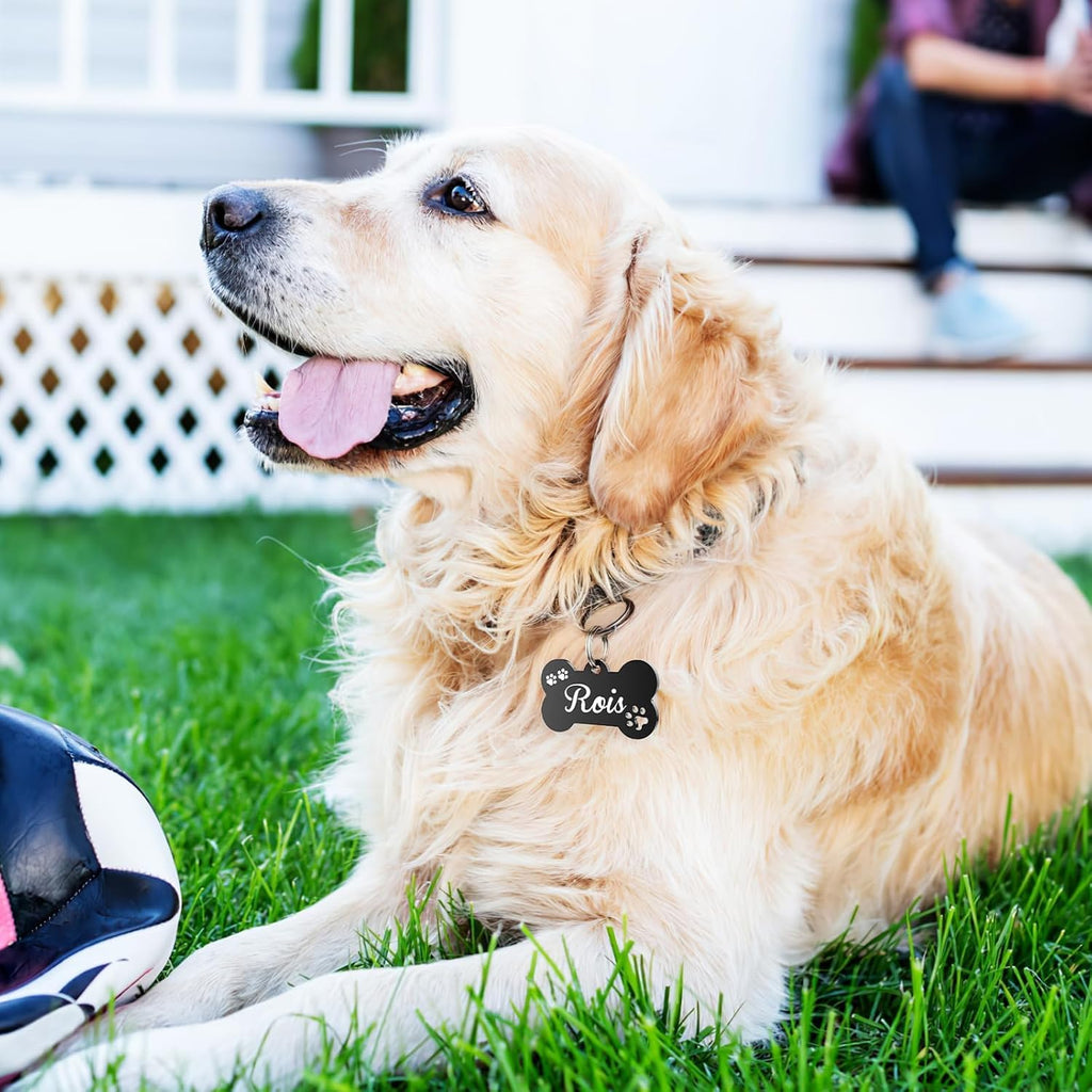 YEHANTI personalized pet ID tags featuring different font styles and decorative icon options.
