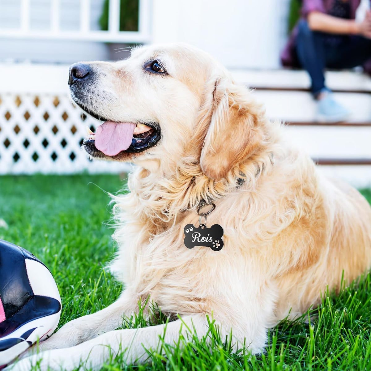 YEHANTI personalized pet ID tags featuring different font styles and decorative icon options.