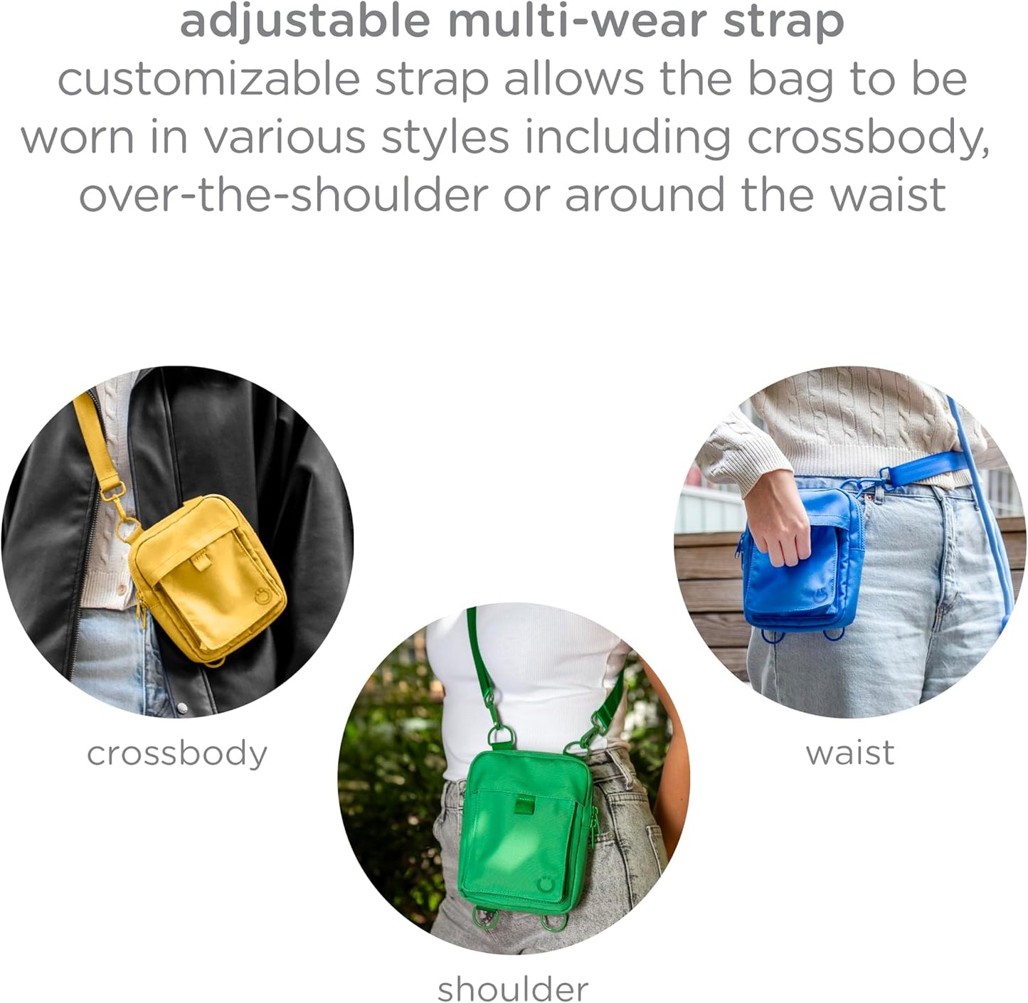 Ubbi hands free pet training pouch blue variant with four detachable belt clips visible