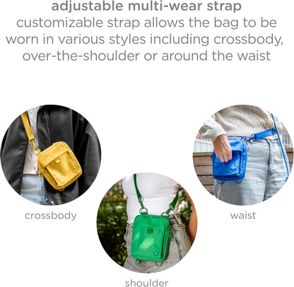 Ubbi hands free pet training pouch blue variant with four detachable belt clips visible