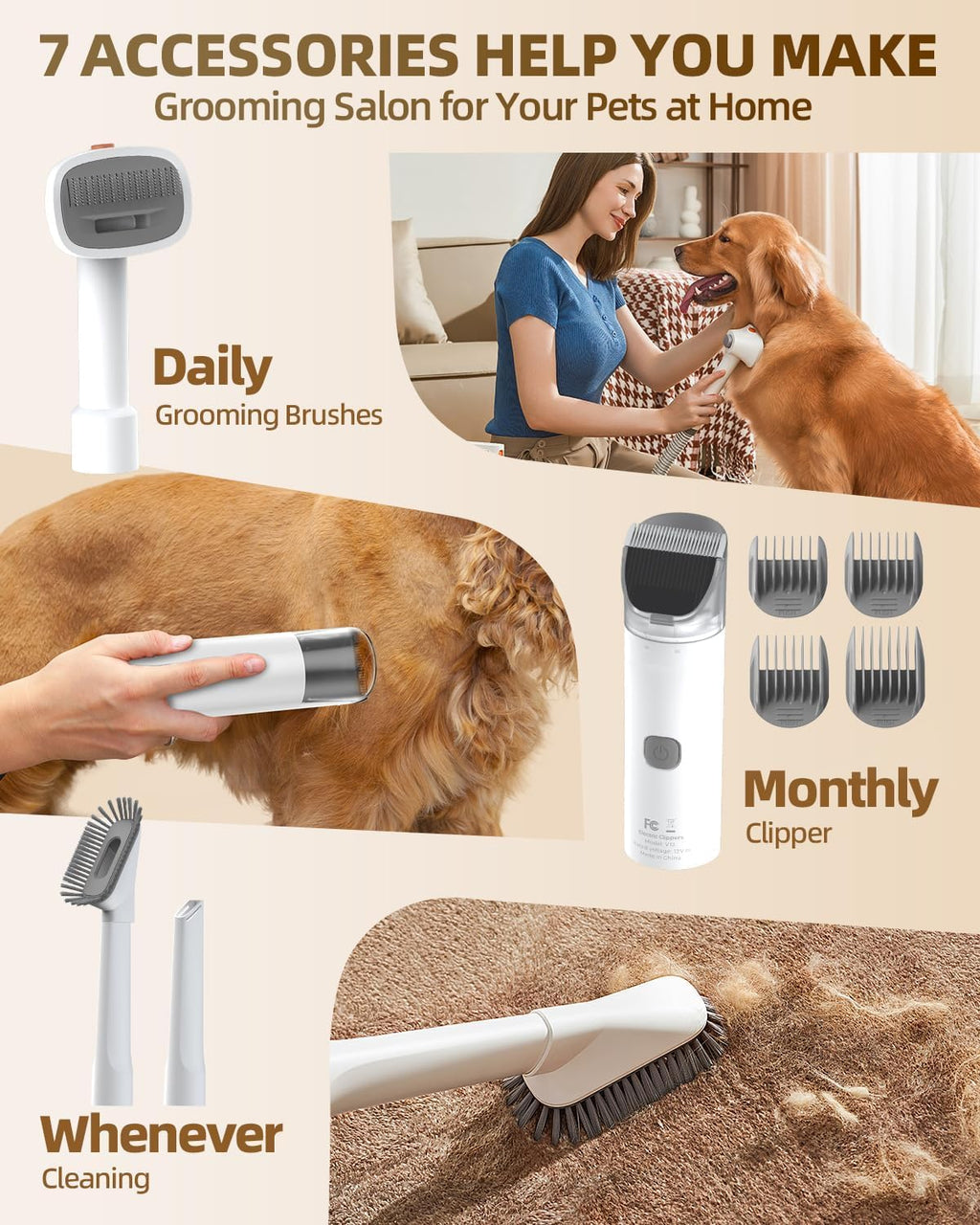 Simple Way dog deshedding brush tool attachment close up view