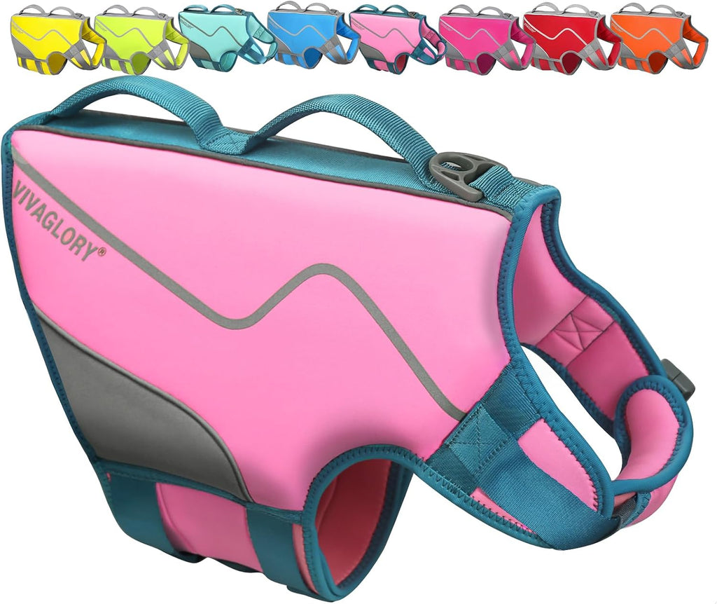 VIVAGLORY Neoprene Dog Life Vest, Dog Life Jacket for Swimming & Boating, Buoyancy & Comfort for Puppy Doggy, Swimming Vest with Handle, XS, Pink - Image 15