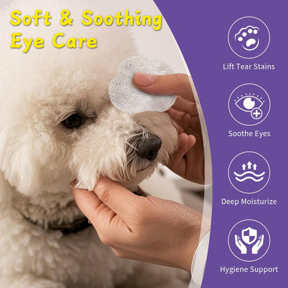 All For Paws cat and dog tear stain remover wipes lifestyle image during grooming