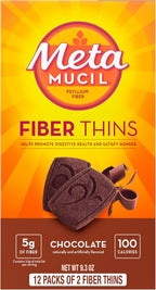 Metamucil, Fiber Thins, Daily Psyllium Husk Fiber Supplement, Supports Digestive Health and Satisfies Hunger, Chocolate Flavor, 48 Total Servings (4 Packs of 12) - Image 8