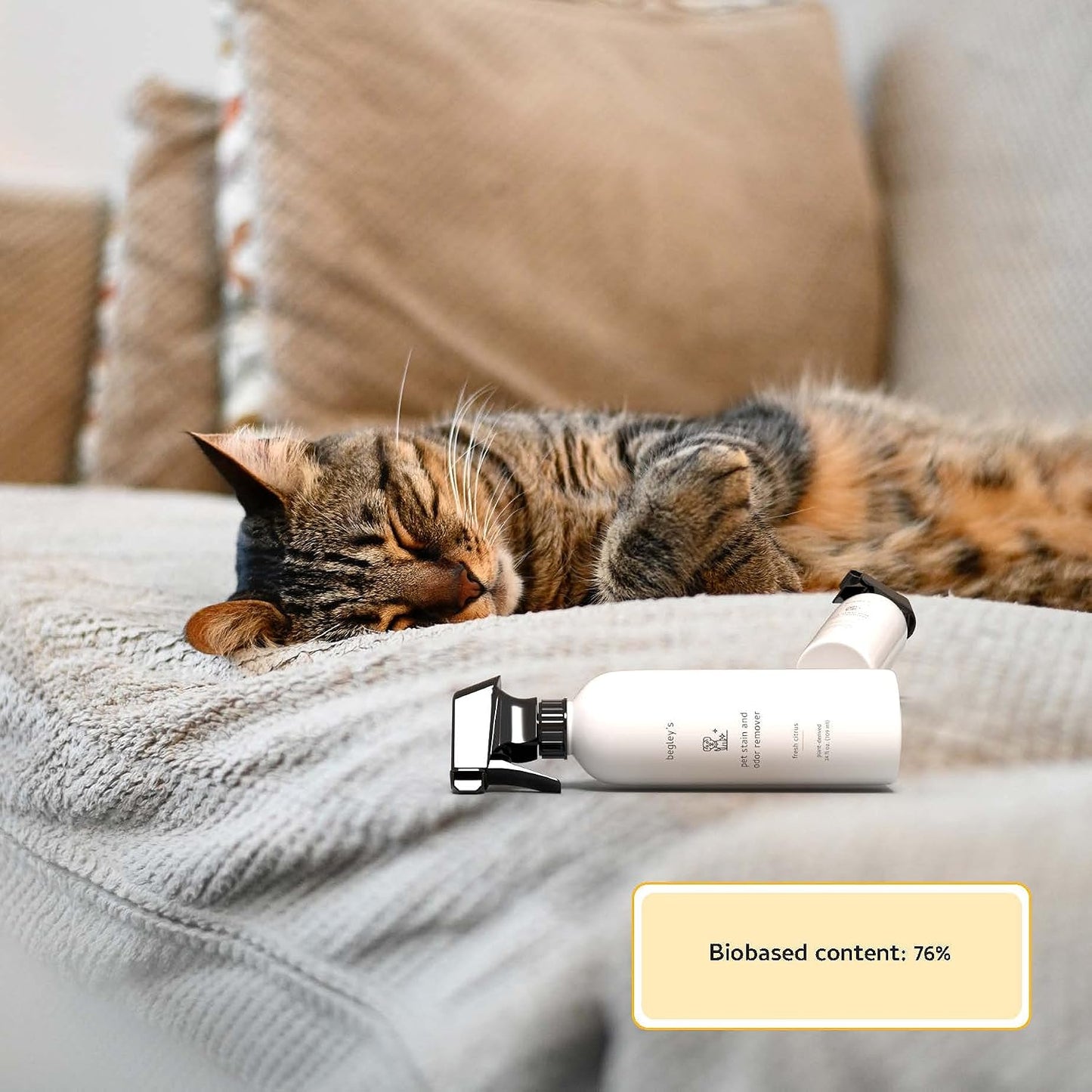 Close up of Begley's plant-based pet cleaning formula