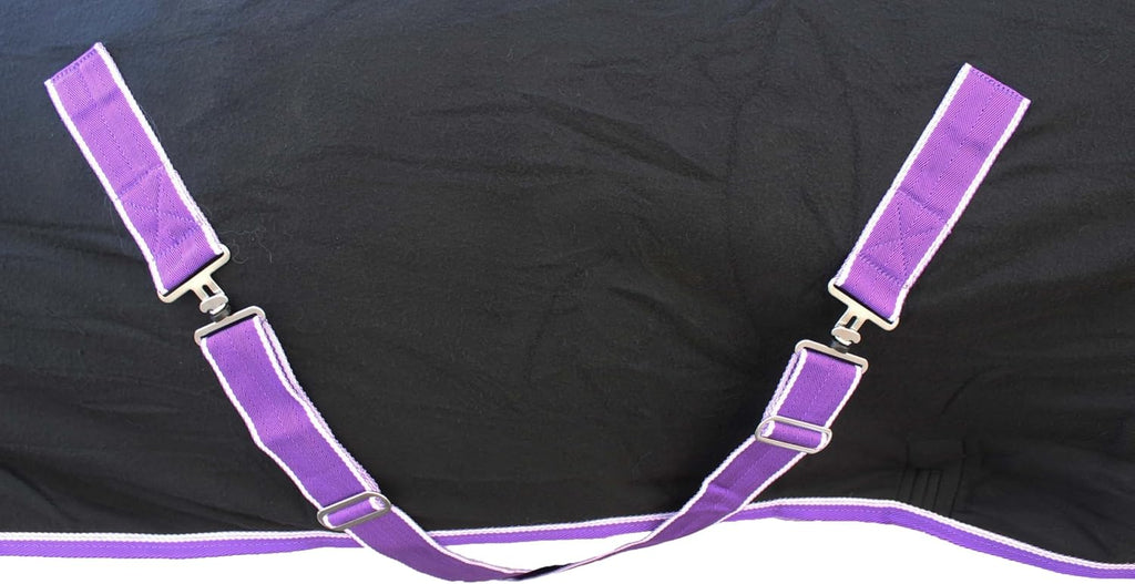 Challenger moisture wicking polar fleece blanket on a horse side view