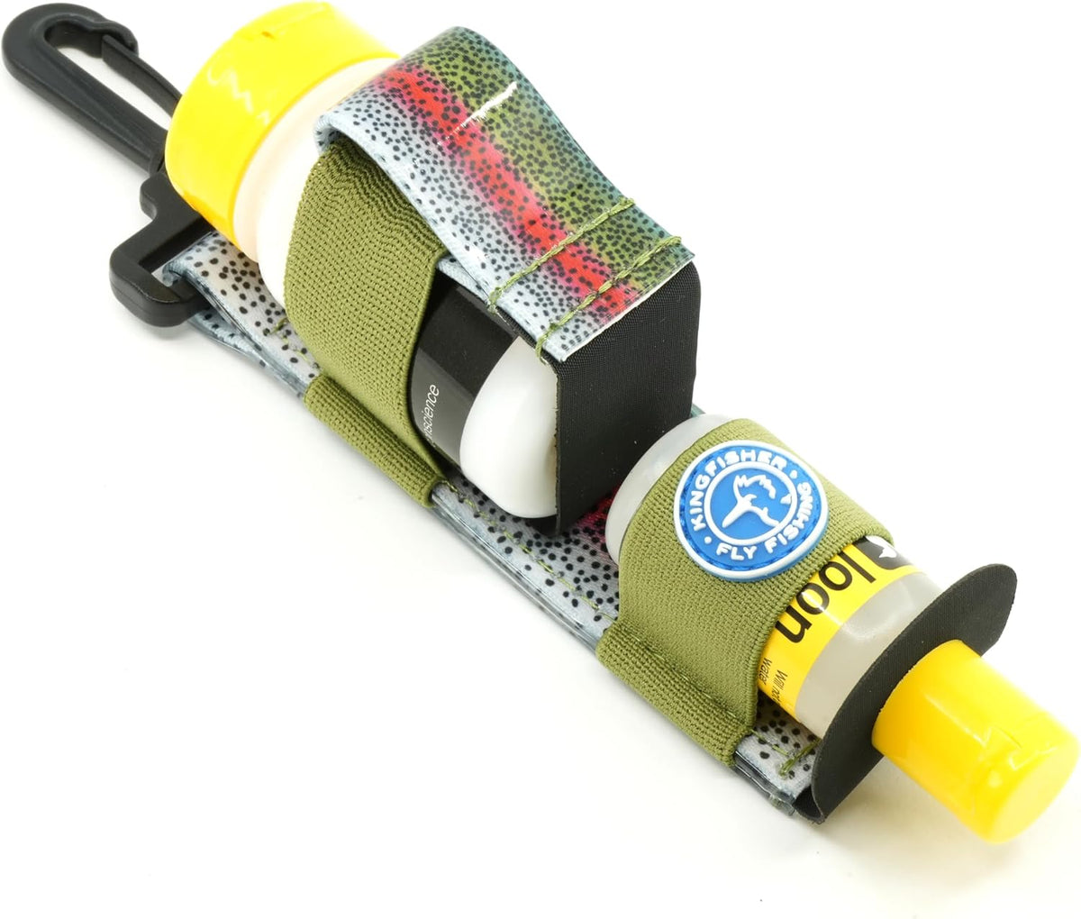Loon Top Ride dry shake desiccant jar showing the wide mouth opening designed for easy wet fly insertion.