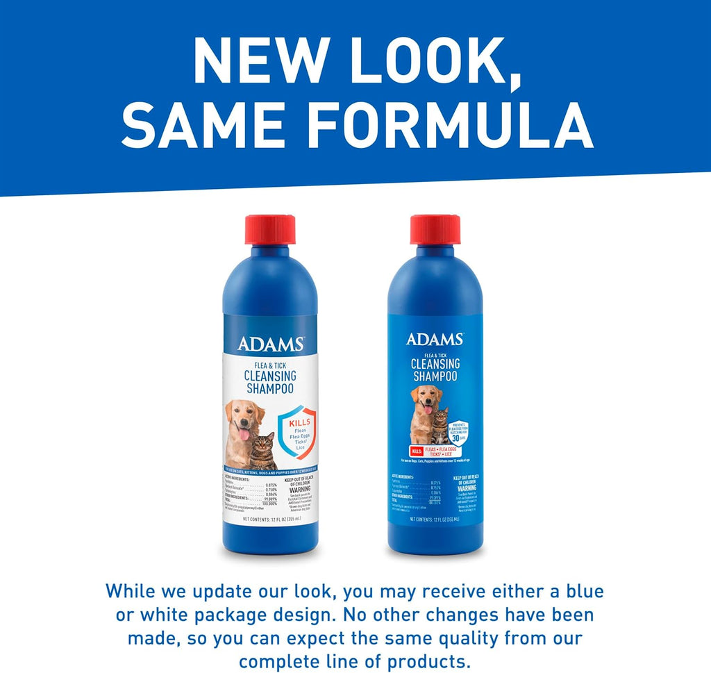 Adams pet care flea and tick shampoo 12 ounces for dogs