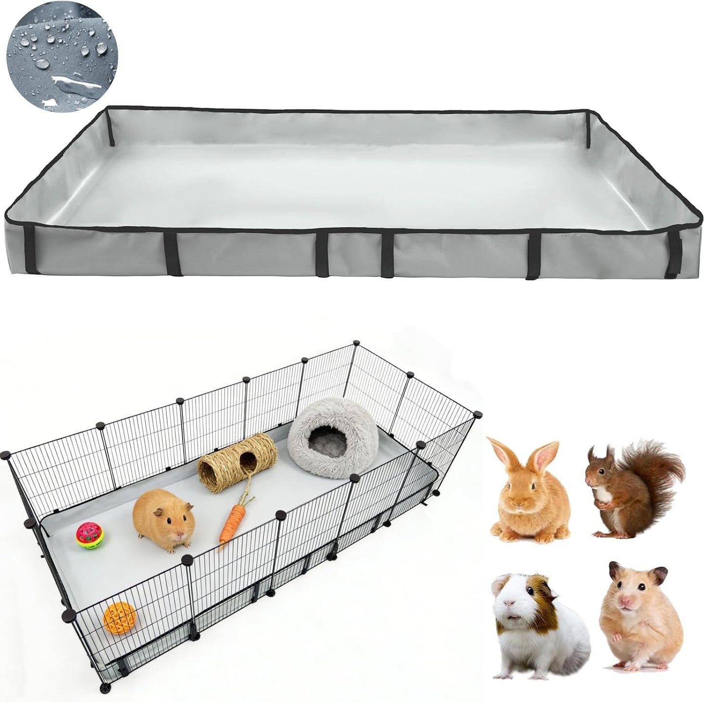 DZWLKJ Guinea Pig Cage Liner Tarp Bottom Waterproof and Washable.Available in 22 Sizes. Base Also for Rabbits, Bunny, Chinchesillas, Hedgehog, Ferrets and Other Small Animals(24x48 inches) - Image 13