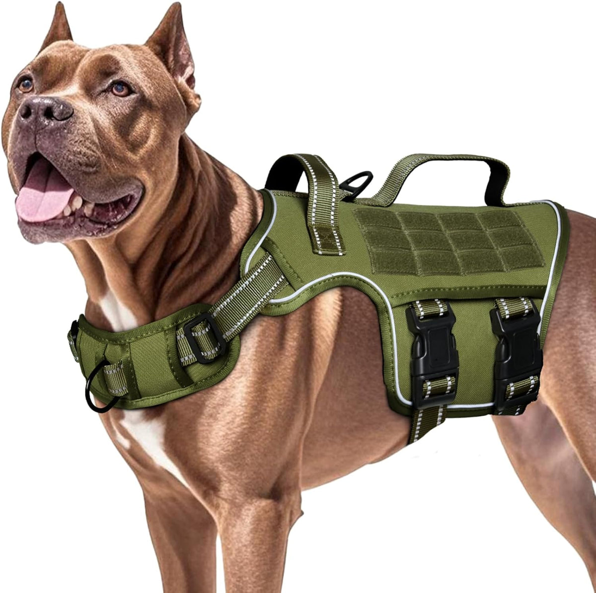 Authentic RunFido imported heavy duty tactical harness package contents with quick adjustment straps.