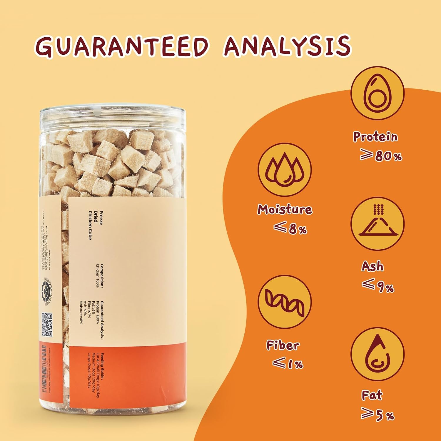 Premium imported USA pet treats container showing the estimated 670 pieces count