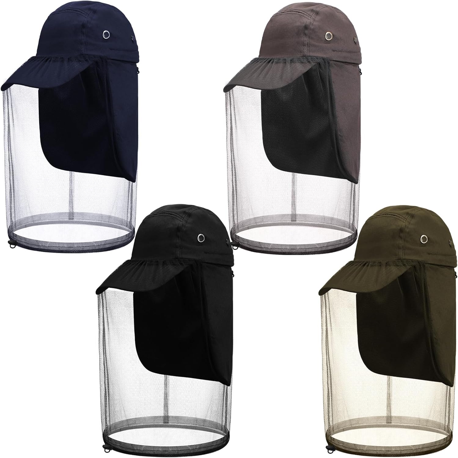 Bunnycool 4 piece mosquito net hat set front view