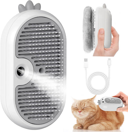 Cat Steam Brush with 2 Spray Levels & Release Button, 4-in-1 IPX7 Waterproof Water Brush for Shedding Grooming, Pet Hair Removal Comb for Long Short Haired Cats Dogs, Self Cleaning Slicker - Image 11