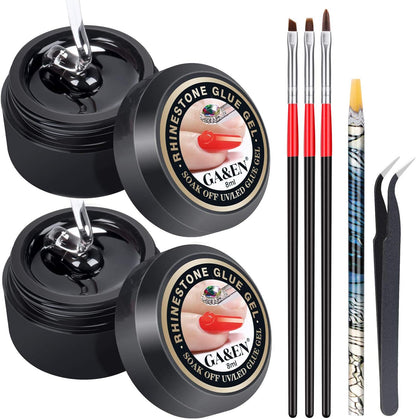 Ga&En Nail Art Rhinestone Glue Gel kit front view