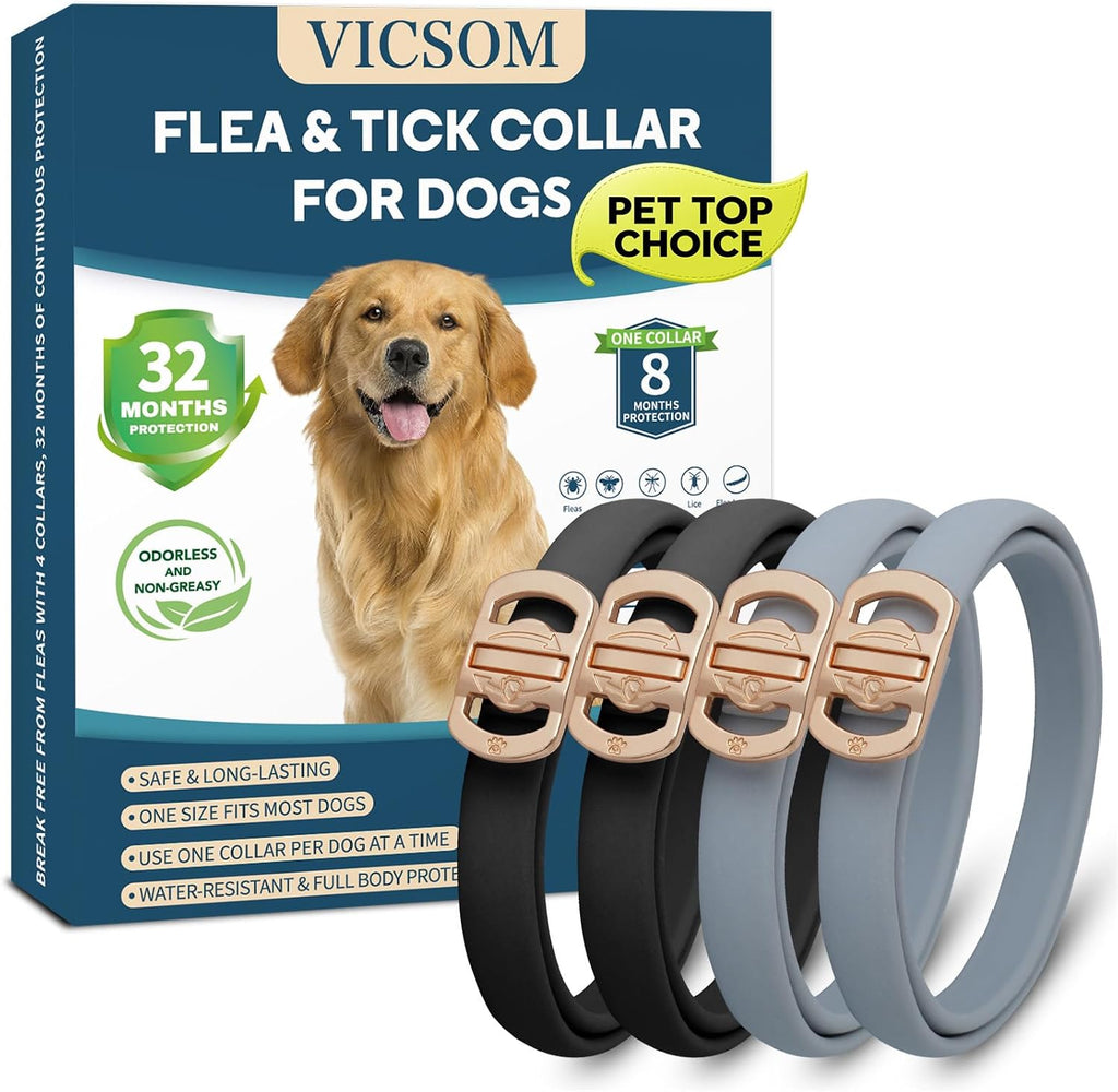 Flea and Tick Collar for Dogs 4 Pack, 32 Months Prevention, Waterproof, Adjustable for Small Medium Large Dogs Puppies (Black) - Image 10