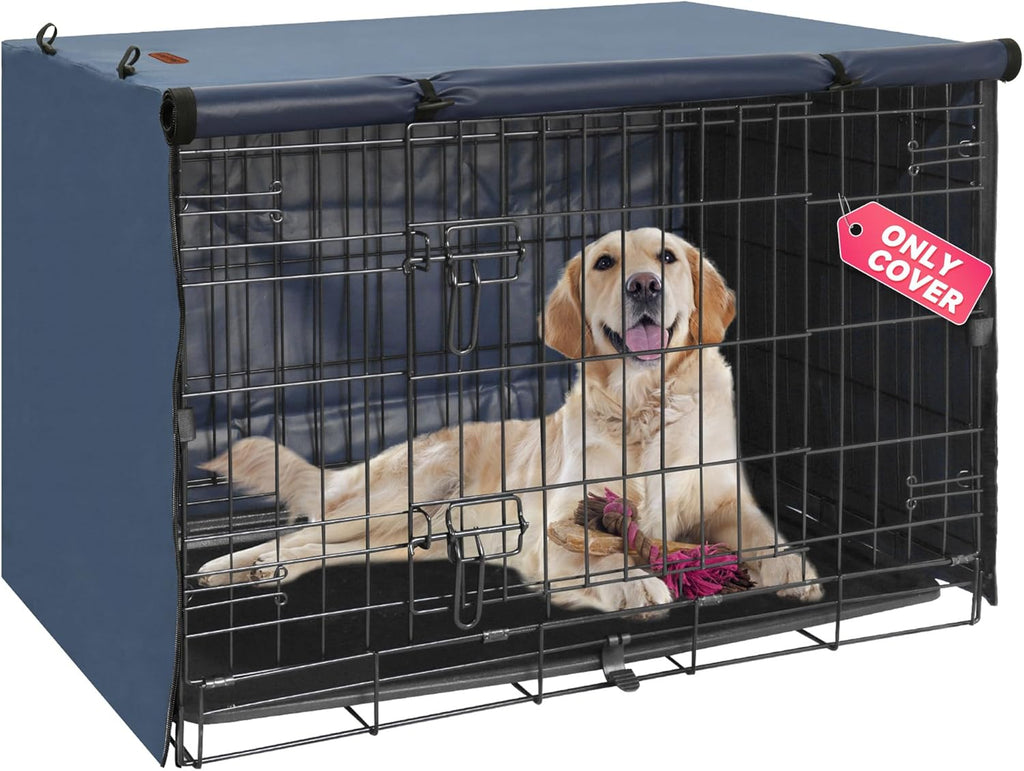 Seiyierr Dog Crate Cover - Kennel Covers Fit for 24 Inch Dogs Crate, Double Door Polyester for Wire Puppy Cage Indoor Outdoor Protection, Grey - Image 9