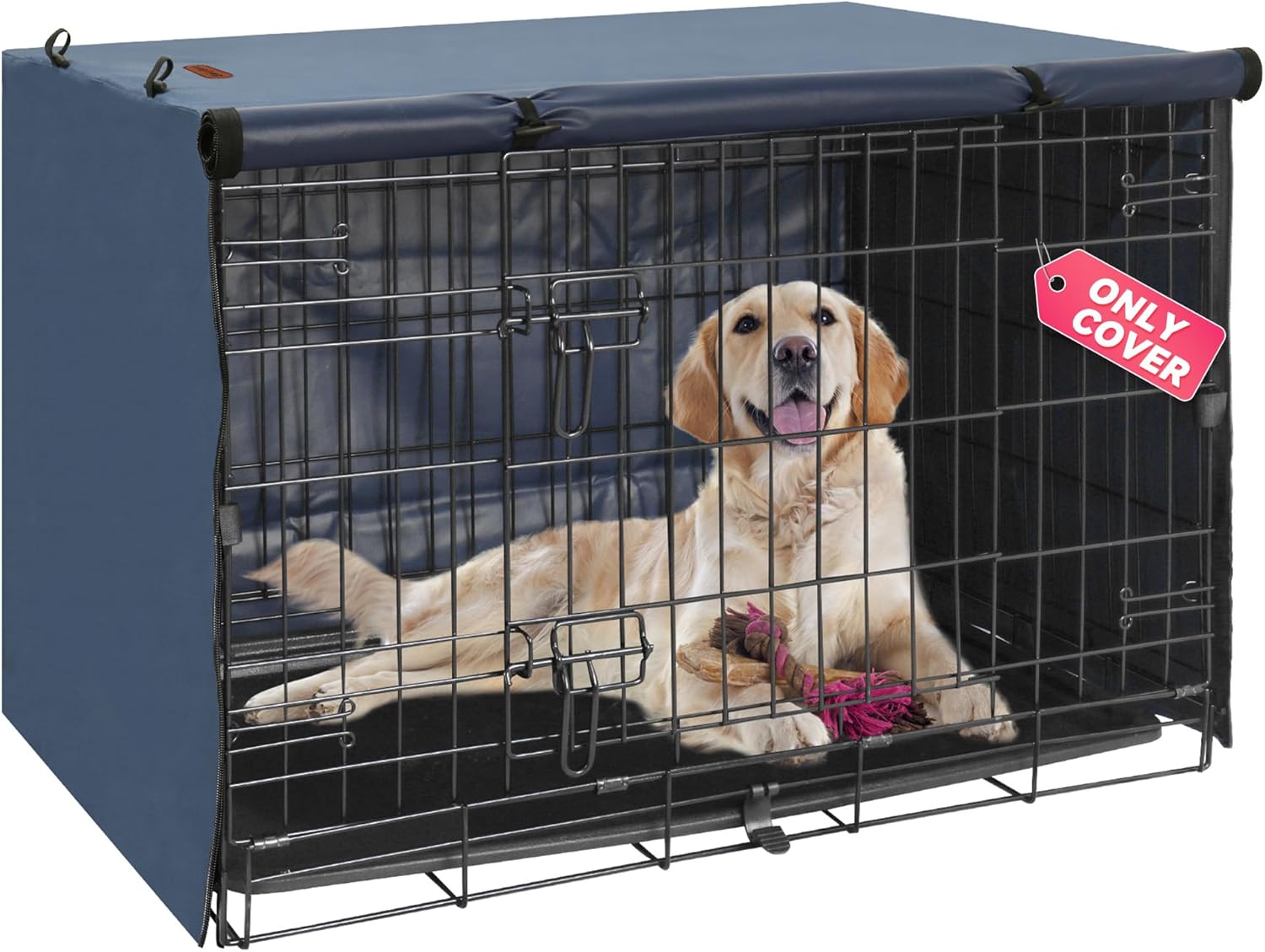 Seiyierr Dog Crate Cover - Kennel Covers Fit for 24 Inch Dogs Crate, Double Door Polyester for Wire Puppy Cage Indoor Outdoor Protection, Grey - Image 9