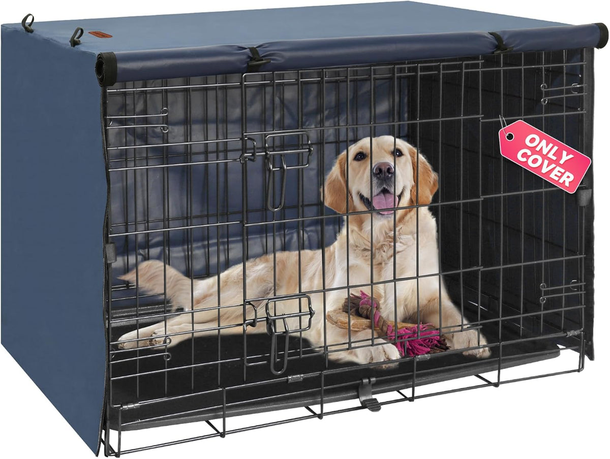 Seiyierr Dog Crate Cover - Kennel Covers Fit for 24 Inch Dogs Crate, Double Door Polyester for Wire Puppy Cage Indoor Outdoor Protection, Grey - Image 9