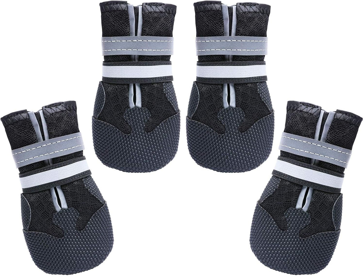 Dimicoo breathable mesh dog boots front view for medium large dogs