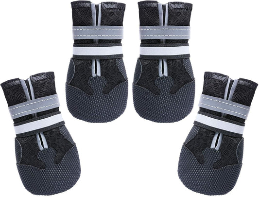 Dimicoo breathable mesh dog boots front view for medium large dogs