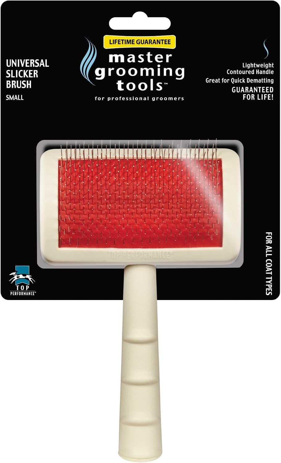 Master Grooming Tools Universal Pet Small Slicker Brush in use on dog fur