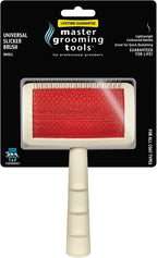 Master Grooming Tools Universal Pet Small Slicker Brush in use on dog fur
