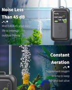 Compact size comparison of Pawfly fish tank oxygen pump