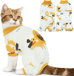 DENTRUN Cat Surgery Recovery Suit Female Male Soft Onesie, Kitten Surgical Collar Cone Alternative Shirt, Abdominal Wounds Anti-Licking Pajama for Small Pets Spay, Cat Body Suit Post Surgery - Image 12