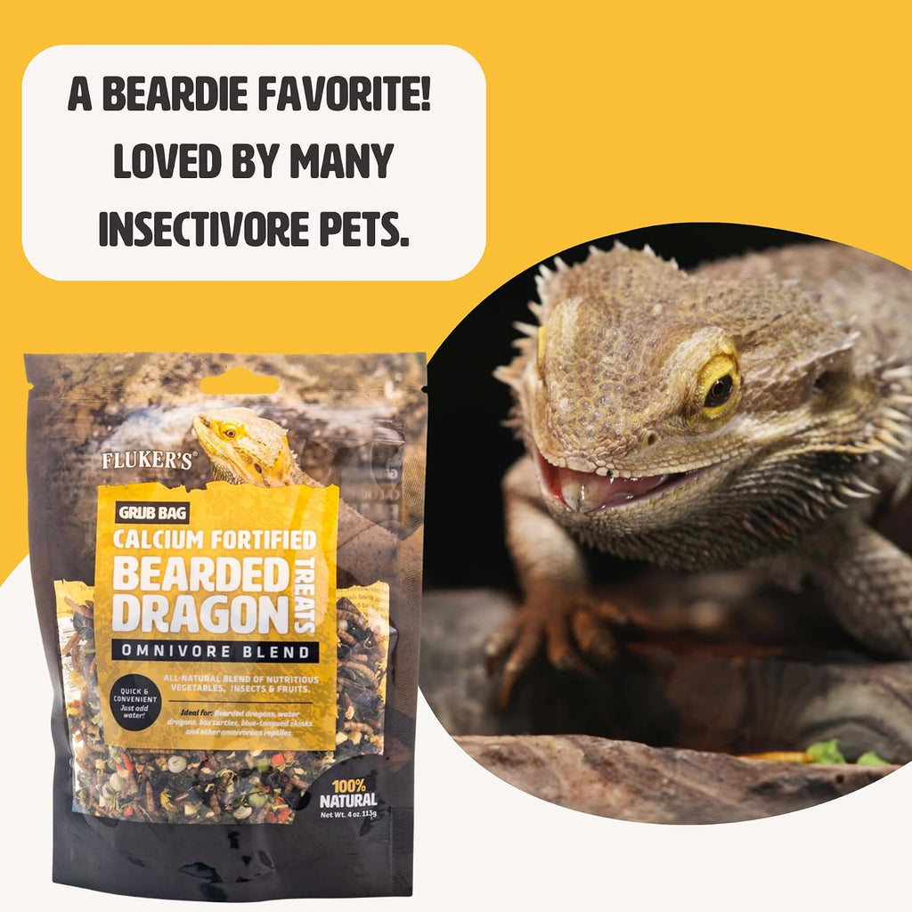 Flukers box turtle food bag showing calcium mineral support details