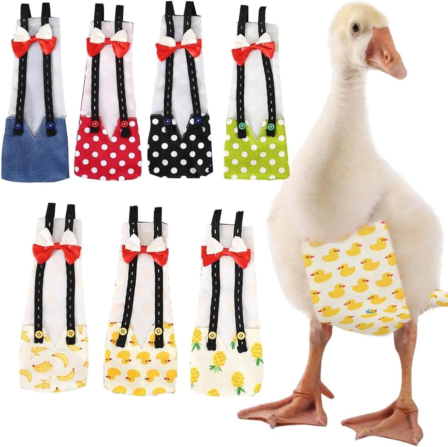 QBLEEV pet duck diaper yellow cartoon pattern front view