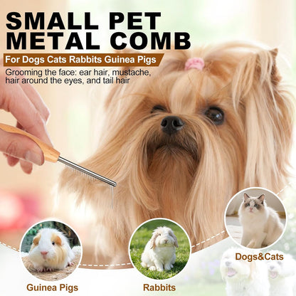 Close up of Hop pet comb stainless steel teeth