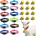 ETCYAOXIN goat collars front view with copper bells and numbered tags